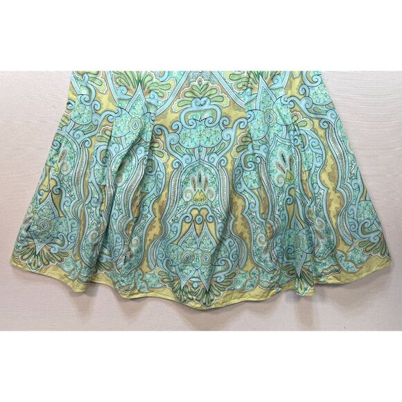 Talbots Womens Paisley A-Line Skirt Size 14 Green Floral Summer Boho Casual Y2K - Picture 12 of 12